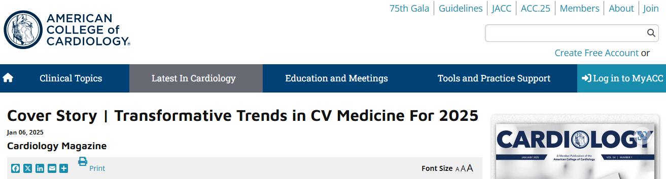 ACC震撼发布！2025心血管医学五大变革趋势
